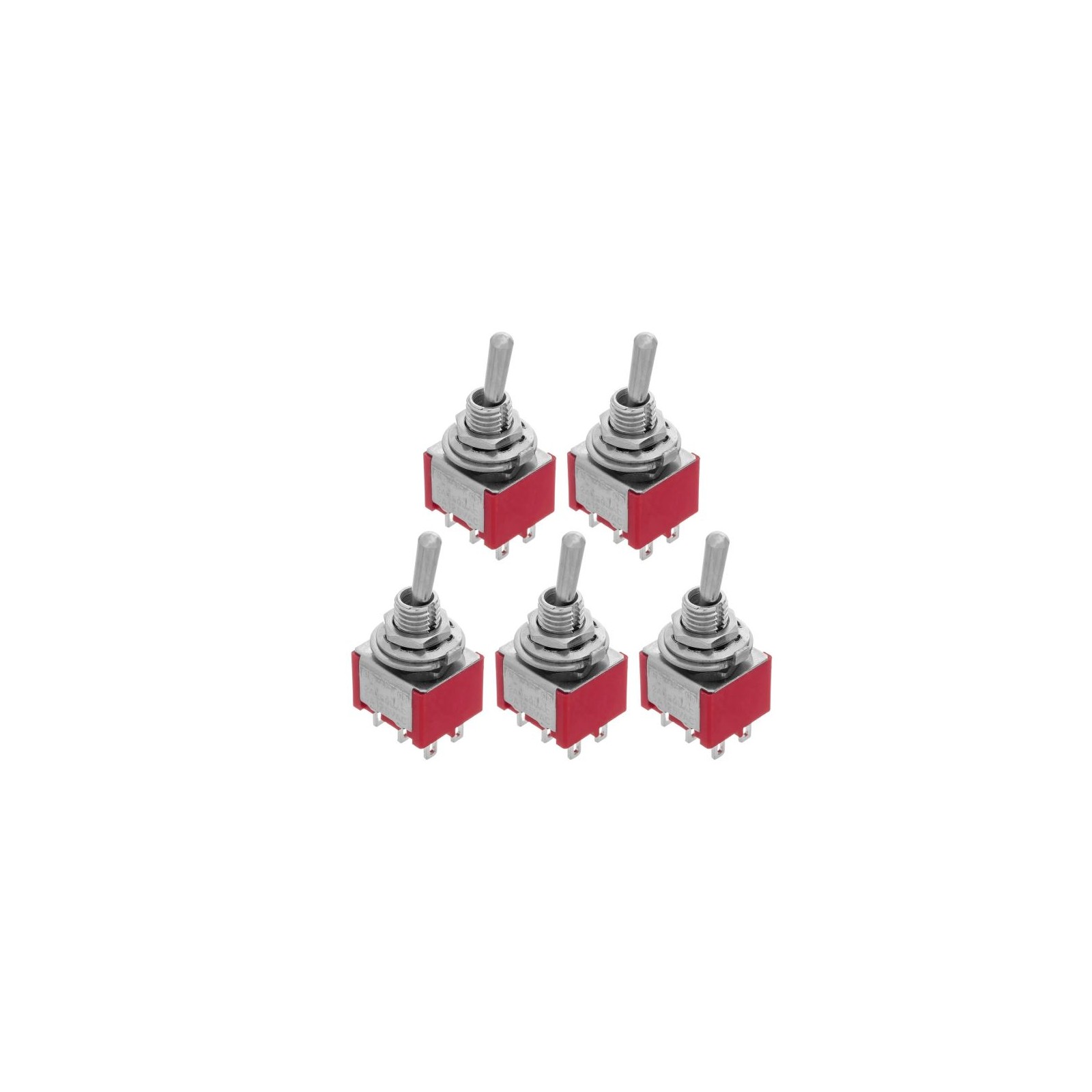 5 Pz Interruttore MTS-212 ON - (ON) Momentaneo DPDT 2A 250V da pannello Generico