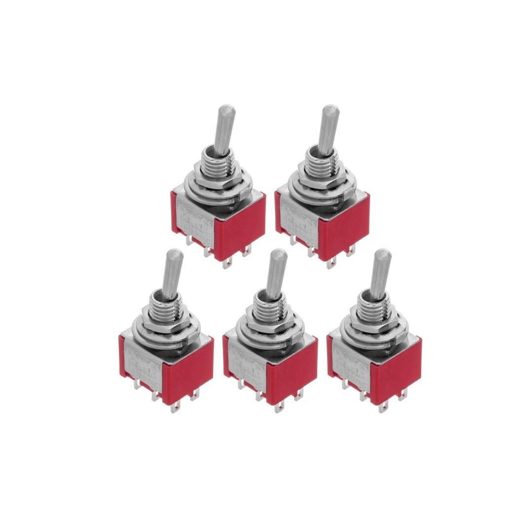 5 Pz Interruttore MTS-212 ON - (ON) Momentaneo DPDT 2A 250V da pannello Generico