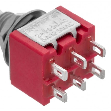 5 Pz Interruttore MTS-212 ON - (ON) Momentaneo DPDT 2A 250V da pannello Generico