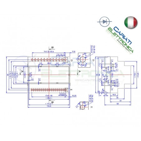 Contenitore Custodia DIN 105x90x65 mm per Quadro elettrico Guida DIN Grigio Domotica