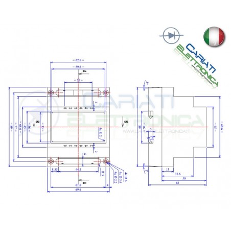 Contenitore Custodia DIN per Guida 90 X 70 X 65 mm Anfitiamma Grigio Domotica