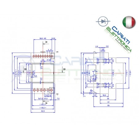 Contenitore 90x53x65 mm per Guida Din Nero Antifiamma V0 Custodia Domotica Krade