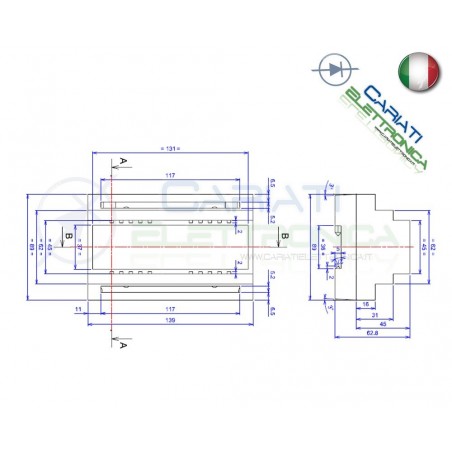 Contenitore Custodia DIN per Guida 90 x 140 x 63 mm Quadro elettrico Antifiamma Domotica