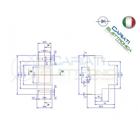 Contenitore Custodia DIN per Guida DIN Grigio Domotica