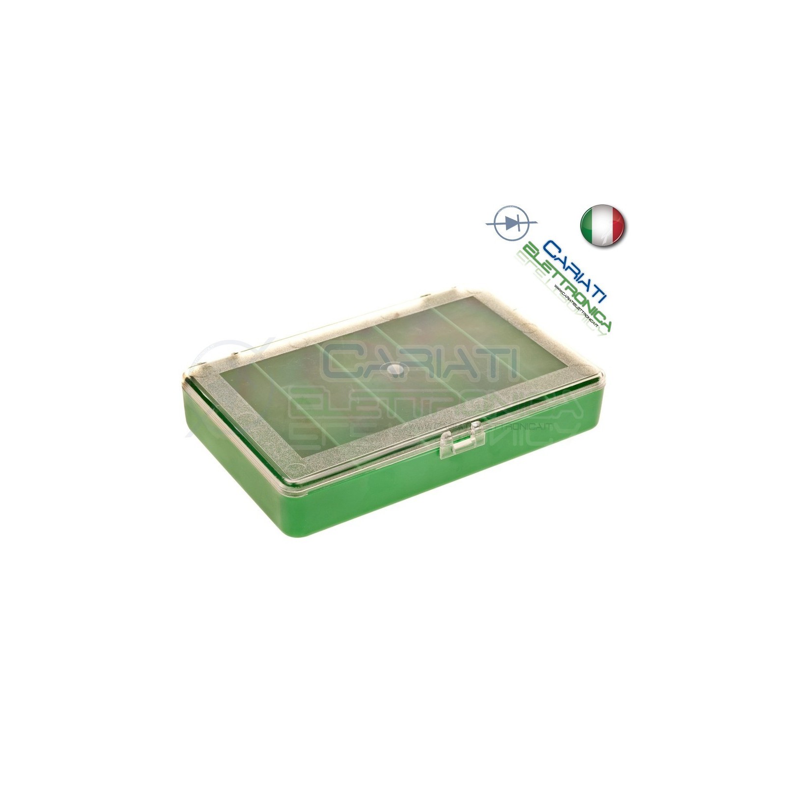 VALIGETTA ORGANIZER CONTENITORE 5 SCOMPARTIMENTI IN PLASTICA VERDE