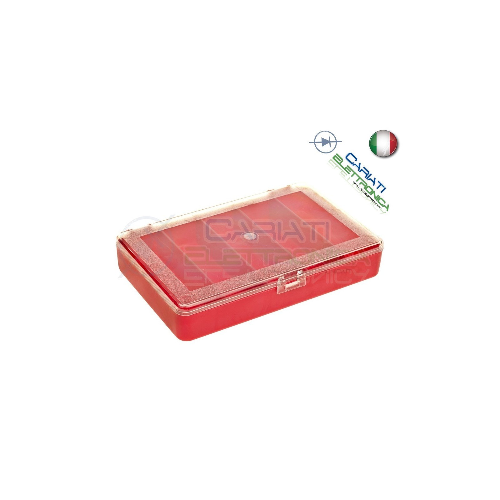 VALIGETTA ORGANIZER CONTENITORE 5 SCOMPARTIMENTI IN PLASTICA ROSSA