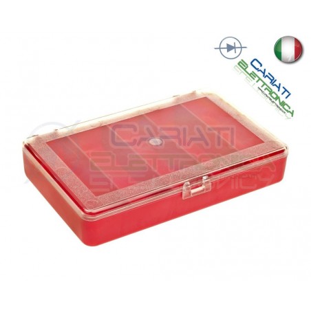 VALIGETTA ORGANIZER CONTENITORE 5 SCOMPARTIMENTI IN PLASTICA ROSSA