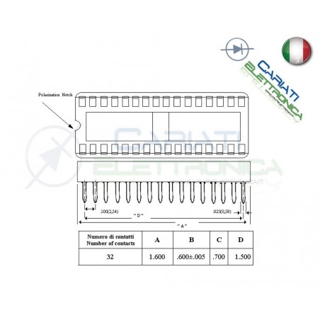 3 Pezzi Zoccolo Zoccoli Doppia Molla 32 Pin per circuiti integrati DILGenerico