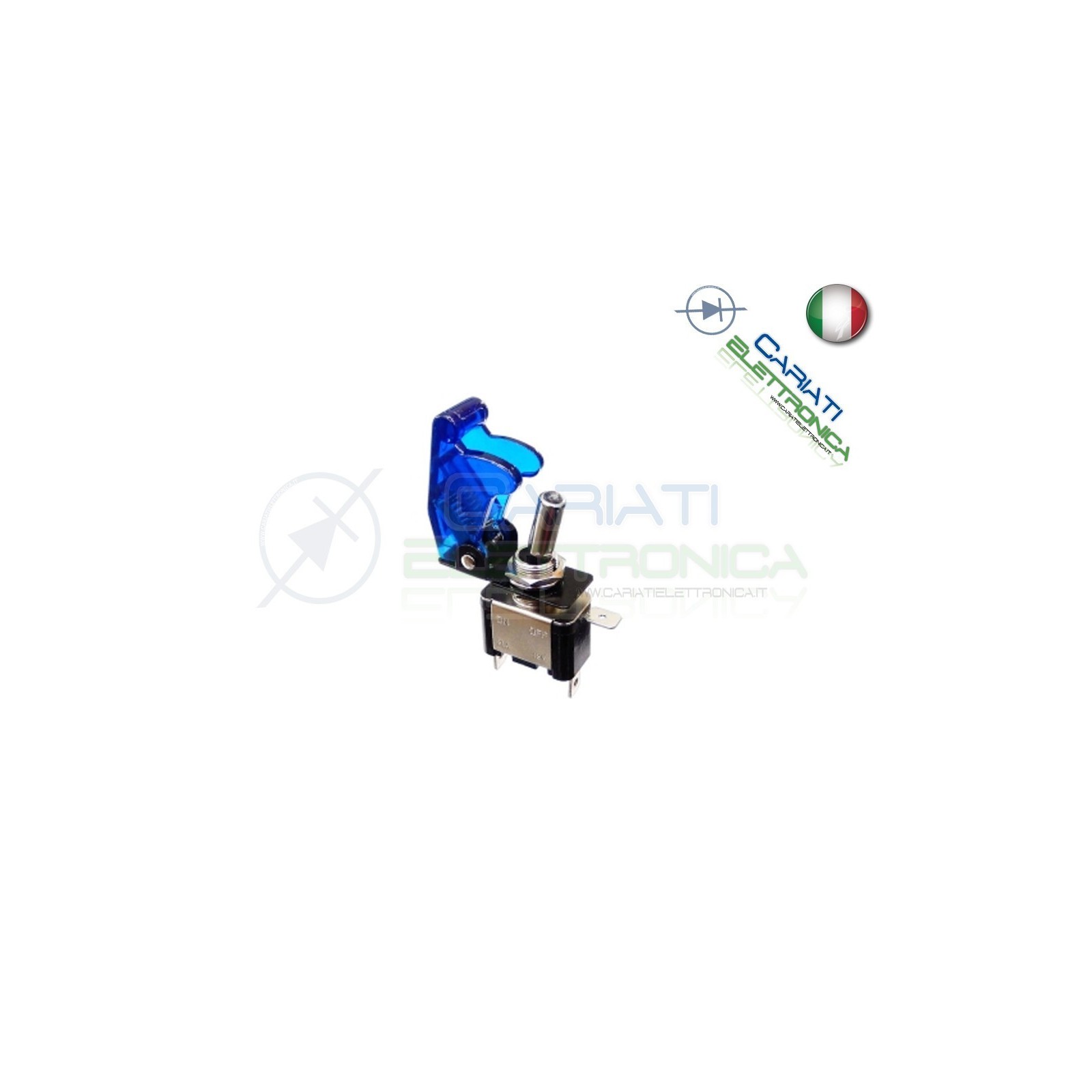Interruttore Leva Con Led Blu Tuning 12V 20A Trasparente