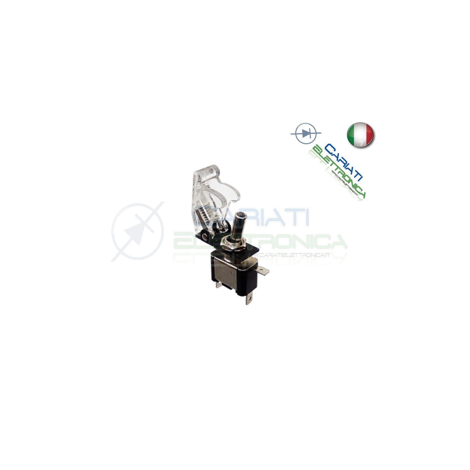 Interruttore Leva Con Led Bianco Tuning 12V 20A Trasparente