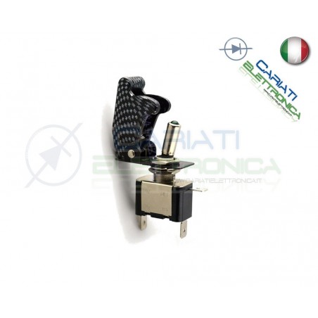 Interruttore Leva Con Led Rosso Tuning 12V 20A Carbonio