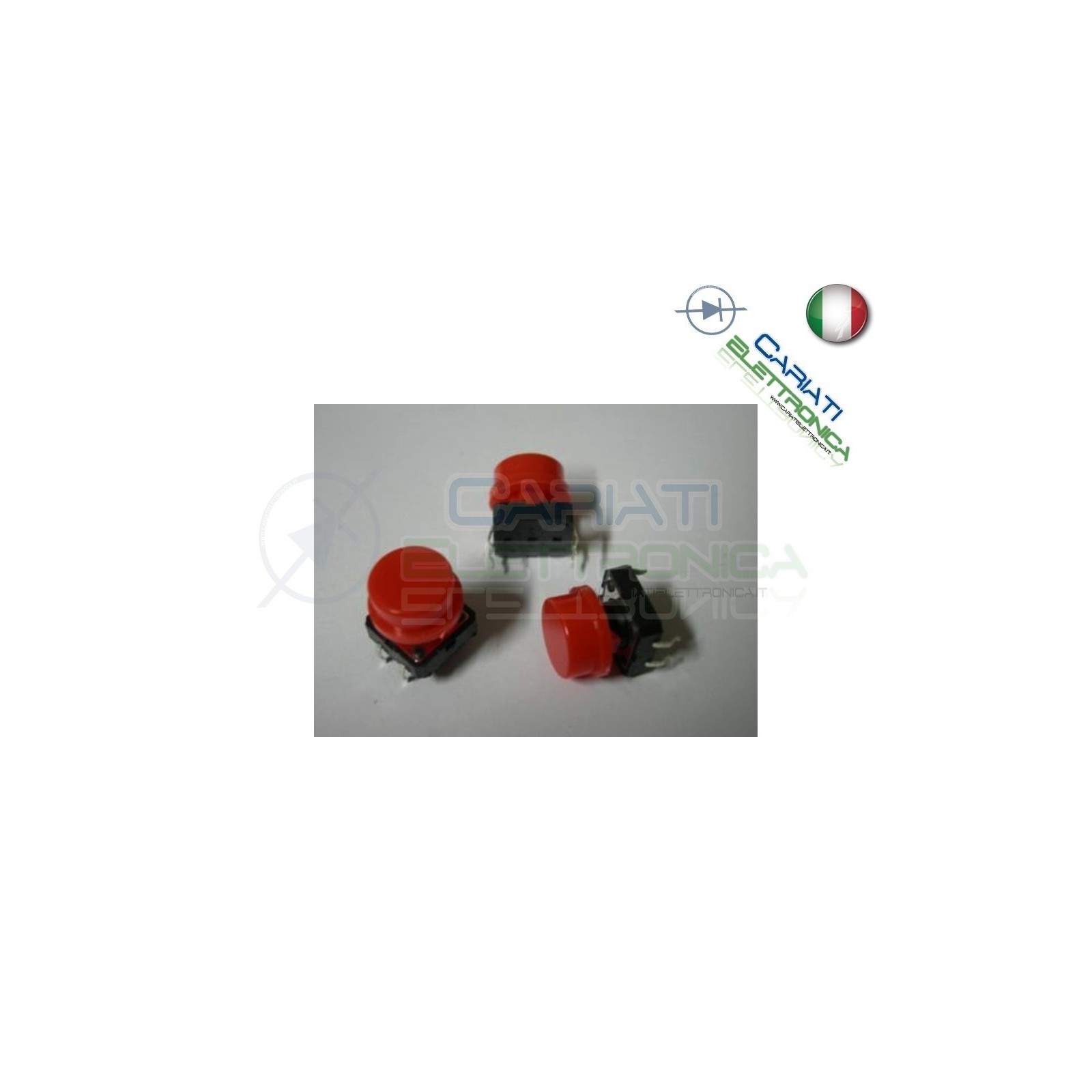 25 MINI MICRO PULSANTE 12x12x12.5 mm PCB Tactile Switch con Cappuccio