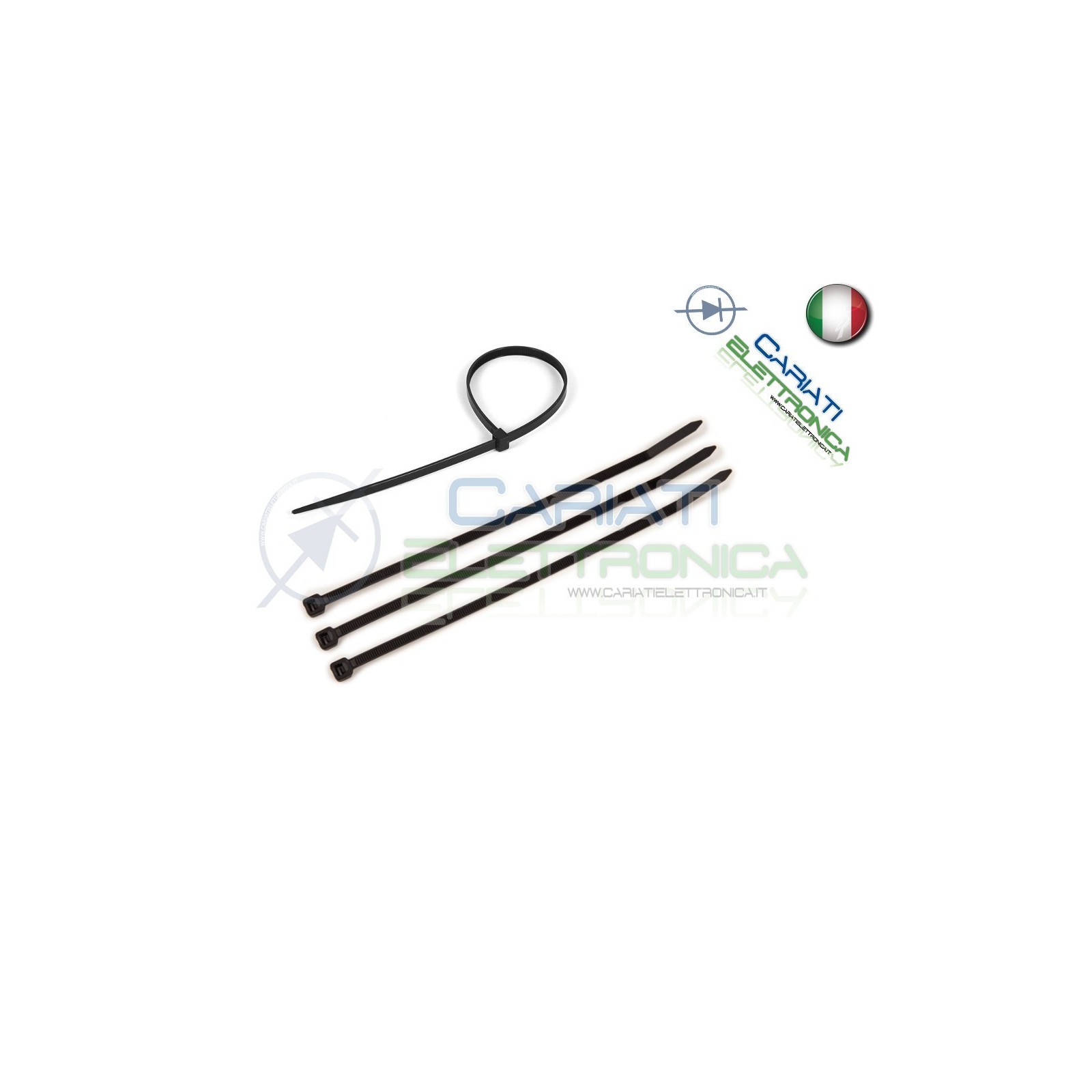 25 Pezzi Fascette 200x4,8mm Nere Generico