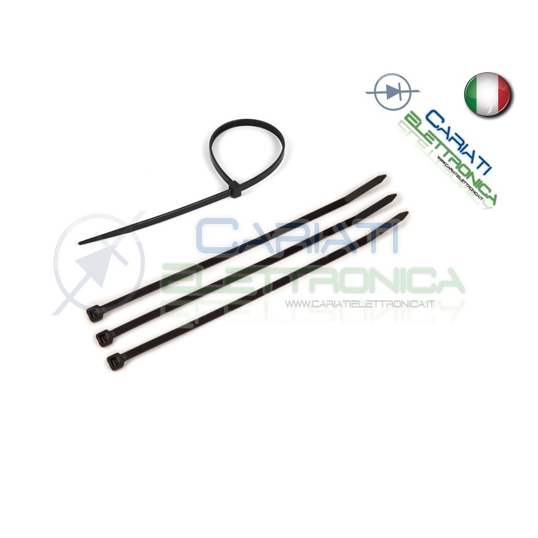 25 Pezzi Fascette 200x4,8mm Nere Generico