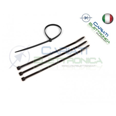 25 Pezzi Fascette 300x4,8mm Nere Generico