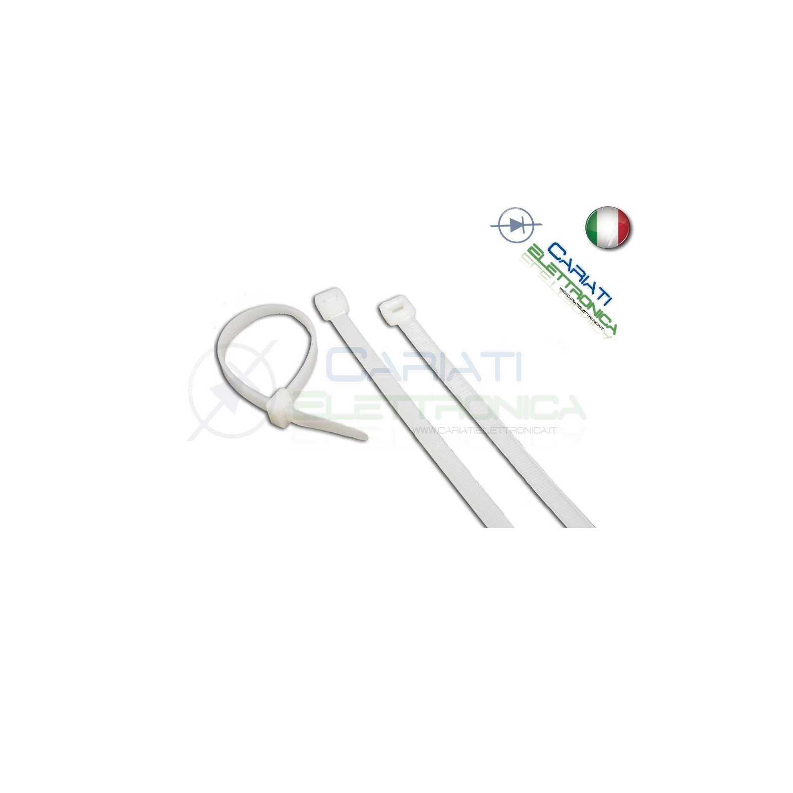 25 Pezzi Fascette 370x4,8mm BiancheGenerico