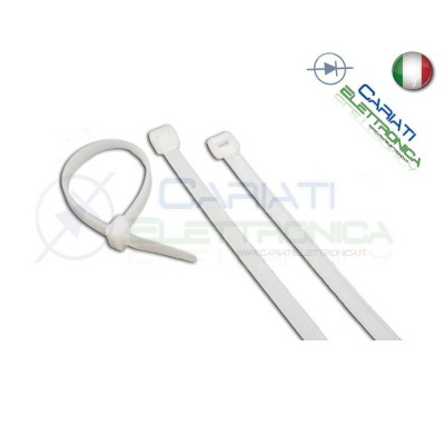 25 Pezzi Fascette 370x4,8mm Bianche Generico