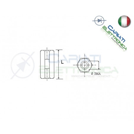 5 PEZZI Distanziale in Metallo femmina F/F M3 15mm Distanziali DistanziatoreGenerico