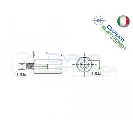 4 Pezzi Distanziale M/F M3 7mm Metallo Distanziali Distanziatore MF M-F Generico