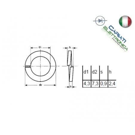 10 PEZZI Rondella M4in Metallo Distanziali Rondelle Elastiche Ambrovit