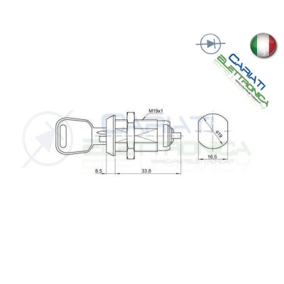 Interruttore a Chiave 250VAc 2AGenerico