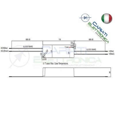Alimentatore Trasformatore Driver 700mA 3-10 per Led Power LPC-20-700 Mean Well