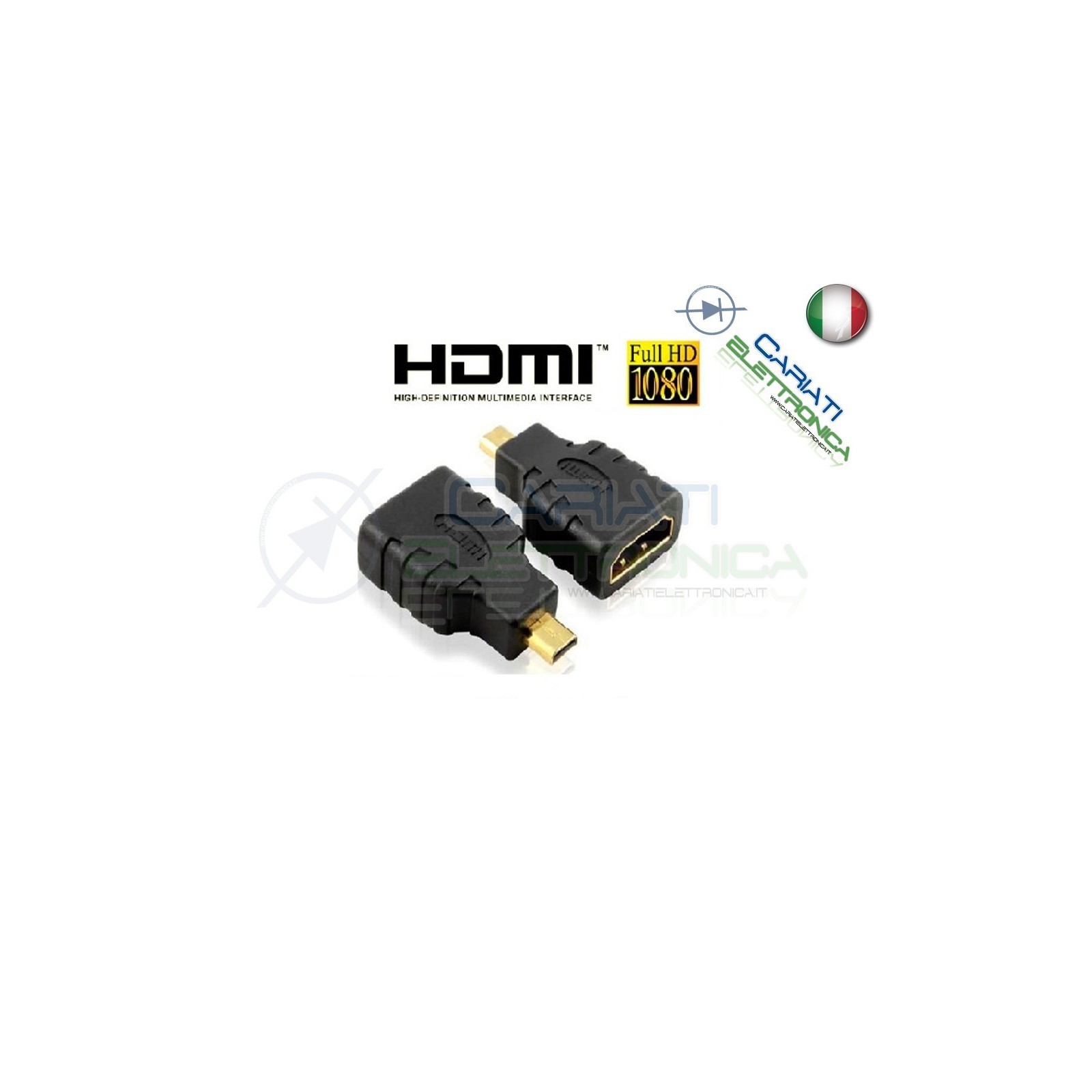 ADATTATORE HDMI TIPO A FEMMINA a HDMI MICRO TIPO D MASCHIO CONVERTITORE