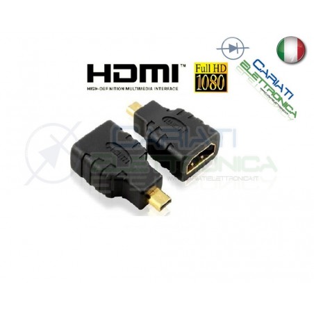 ADATTATORE HDMI TIPO A FEMMINA a HDMI MICRO TIPO D MASCHIO CONVERTITORE