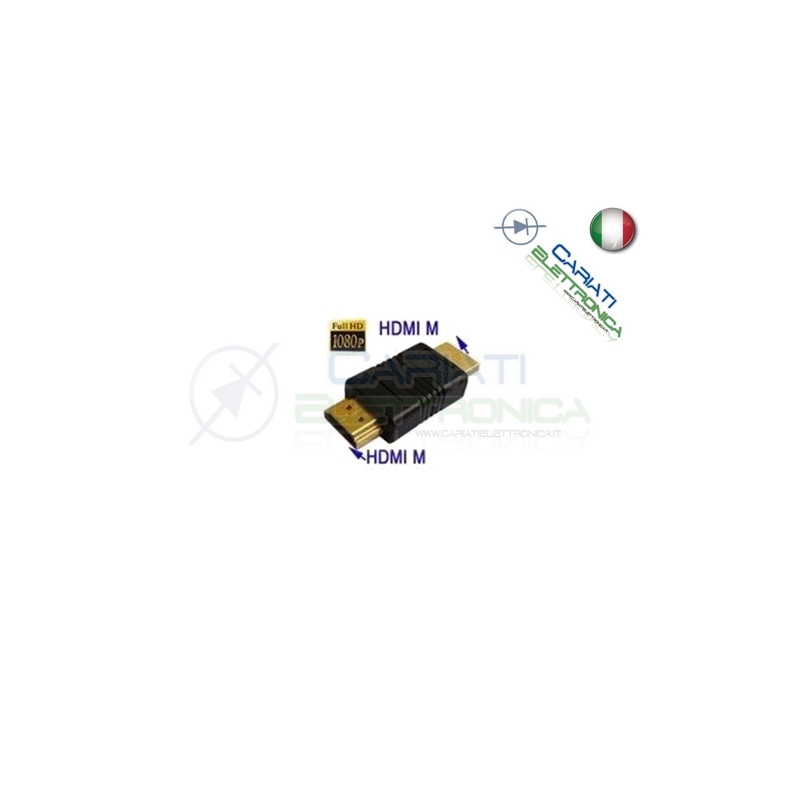 Adattatore Convertitore HDMI Maschio Maschio MM Placcato Oro Full HD