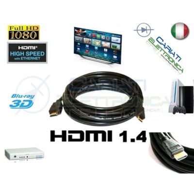 5 PEZZI Cavo HDMI 1.4 5 Metri mt in RAME Tv Video Dvd Console PC BLU-RAYGenerico