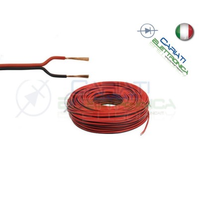 PIATTINA AUDIO ROSSO NERA PER ALTOPERLANTI ALIMENTAZIONE 2X0.50mm MATASSA 100MTGenerico