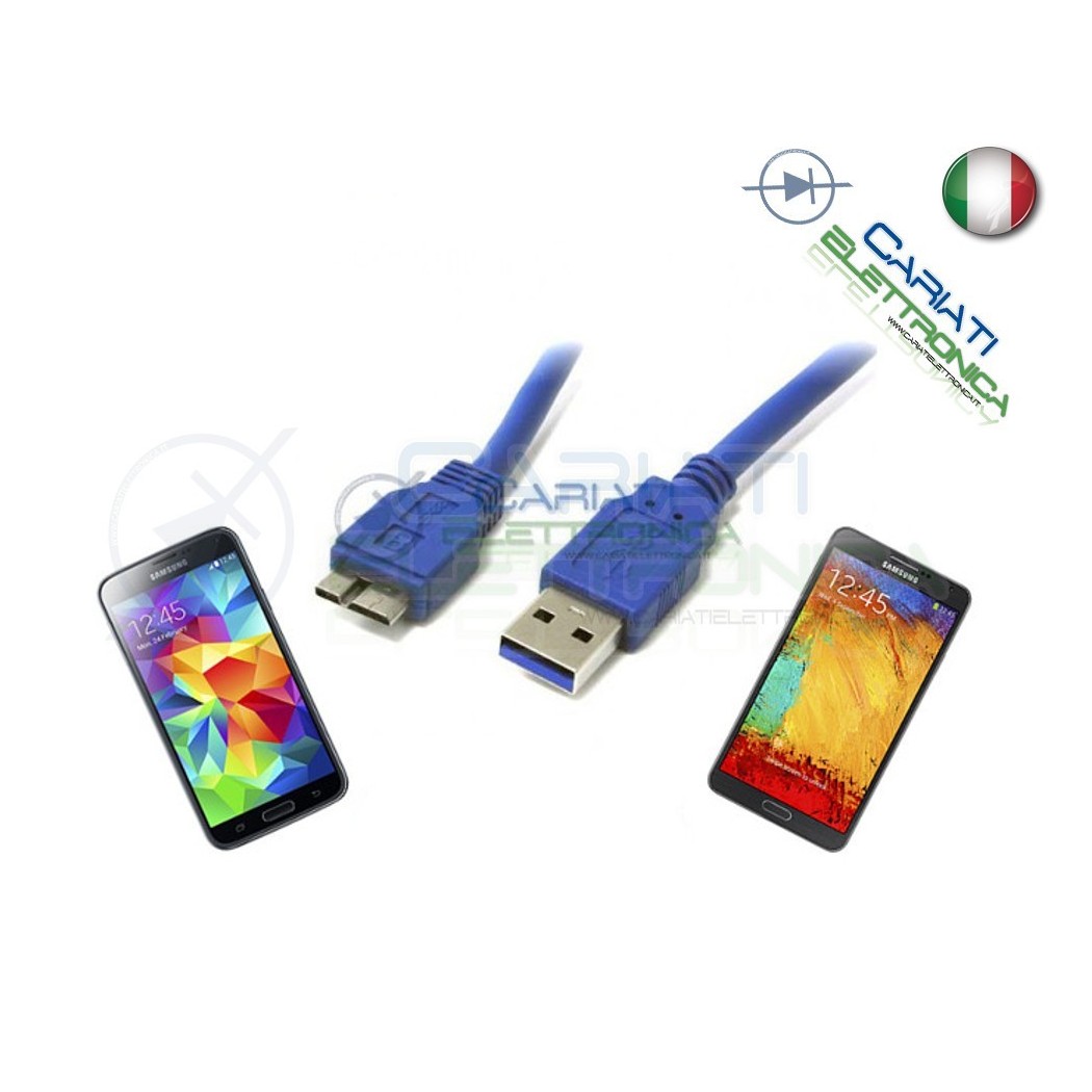 CAVO USB 3.0 3 M MT 3M PRESA CONNETTORE PER SAMSUNG S5 NOTE 3 COMPATIBILE Generico