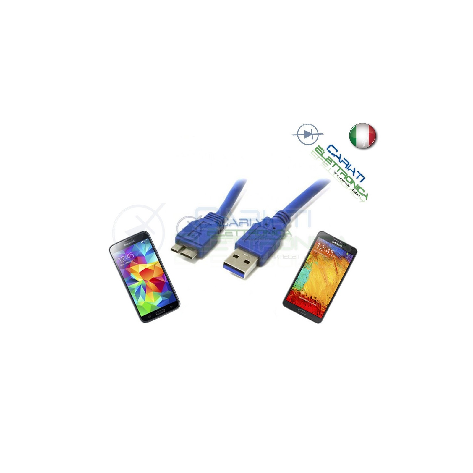 5 PEZZI CAVO USB 3.0 1.8 metri mt 1.8m PRESA CONNETTORE PER SAMSUNG S5 NOTE 3Generico