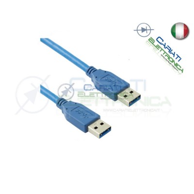 5 PEZZI Cavo USB 3.0 Maschio / Maschio Spina A 3 m mt Blu MM AA Presa 3mGenerico