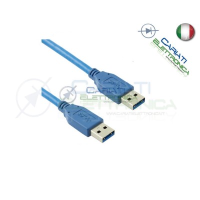 5 PEZZI Cavo USB 3.0 Maschio / Maschio Spina A 3 m mt Blu MM AA Presa 3m
