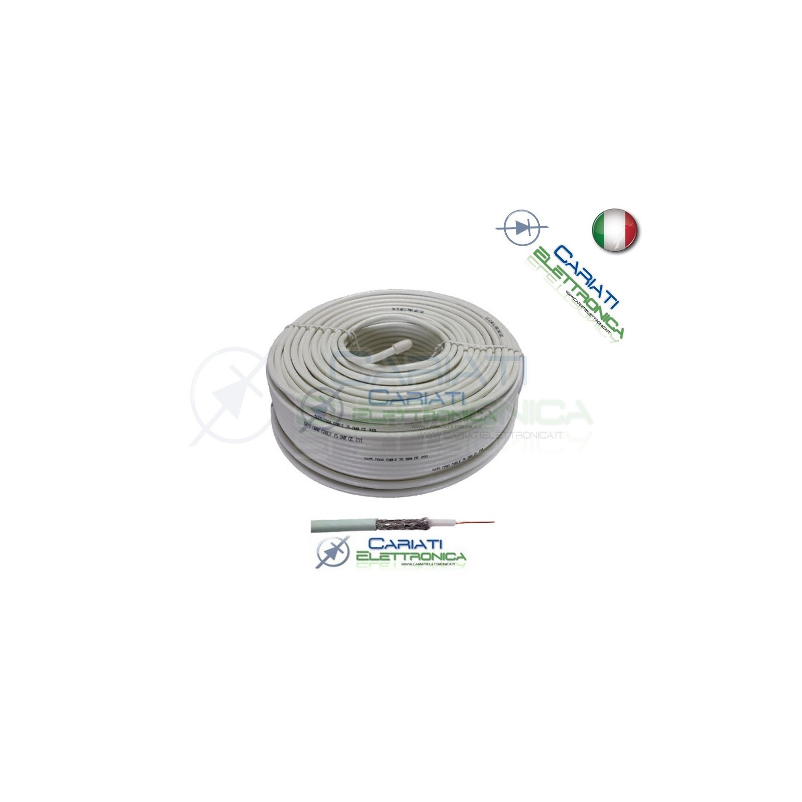 MATASSA CAVO COASSIALE PER ANTENNA TERRESTRE SATELLITARE SAT DVB-T DA 100 MGenerico