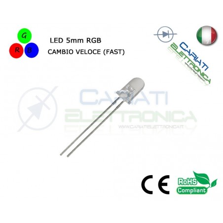 1000 pz Led RGB 5mm 2 pin 8000mcd CAMBIO VELOCE FAST alta luminosità