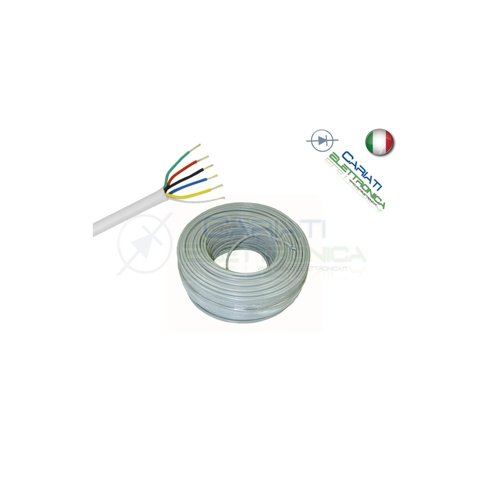 Cavo Multipolare 6 Poli 4x0.22 2x0.5 100 metri m