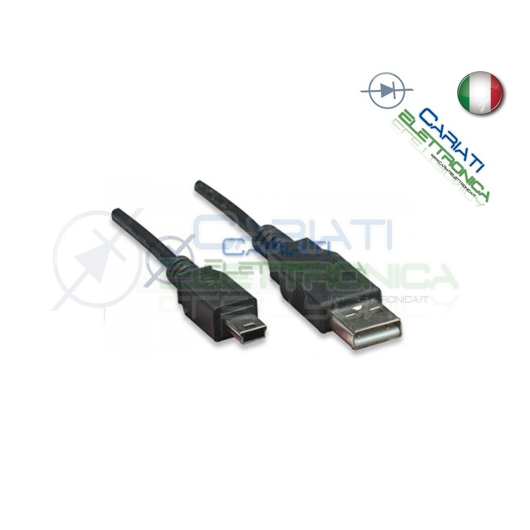 10 PEZZI CAVO USB 2.0 A Mini 5pin MM Presa Spina Connettore 3m 3 metri