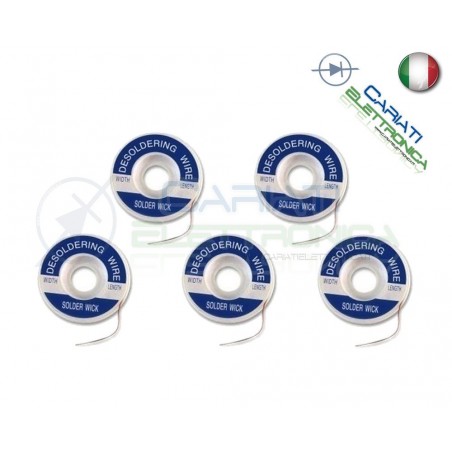 KIT TRECCIA TRECCIOLA DISSALDANTE DA 1,5mm a 3mm LUNGHEZZA 1,5m