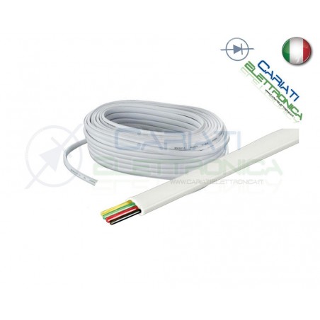 CAVO TELEFONICO FILO TELEFONO 4 POLI PIATTO BIANCO MATASSA 100 MT METRI