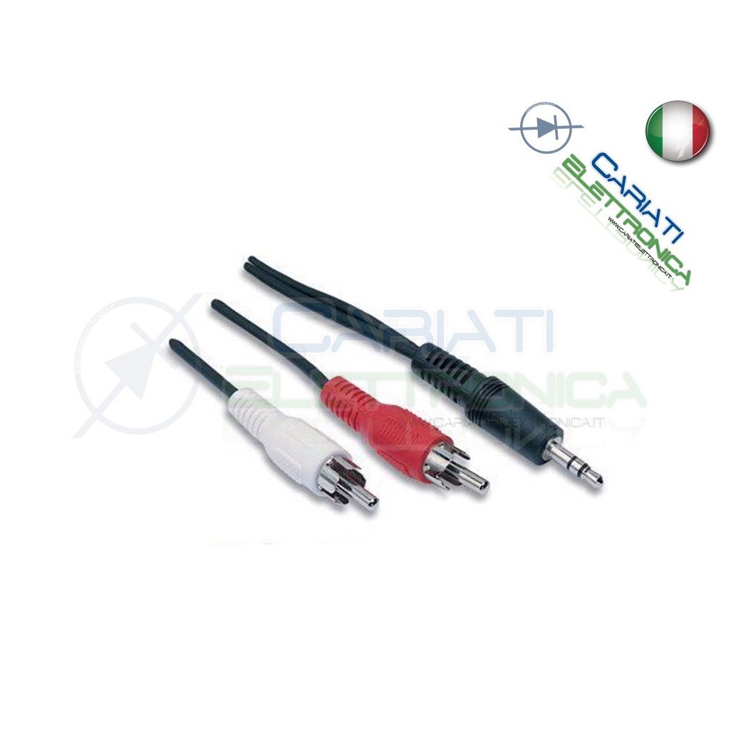 Cavo Audio Stereo Jack 3,5 mm a 2 x RCA maschio 3 mt metriGenerico