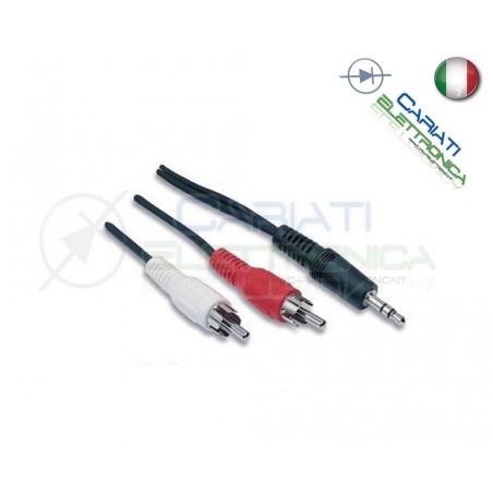 Cavo Audio Stereo Jack 3,5 mm a 2 x RCA maschio 3 mt metriGenerico