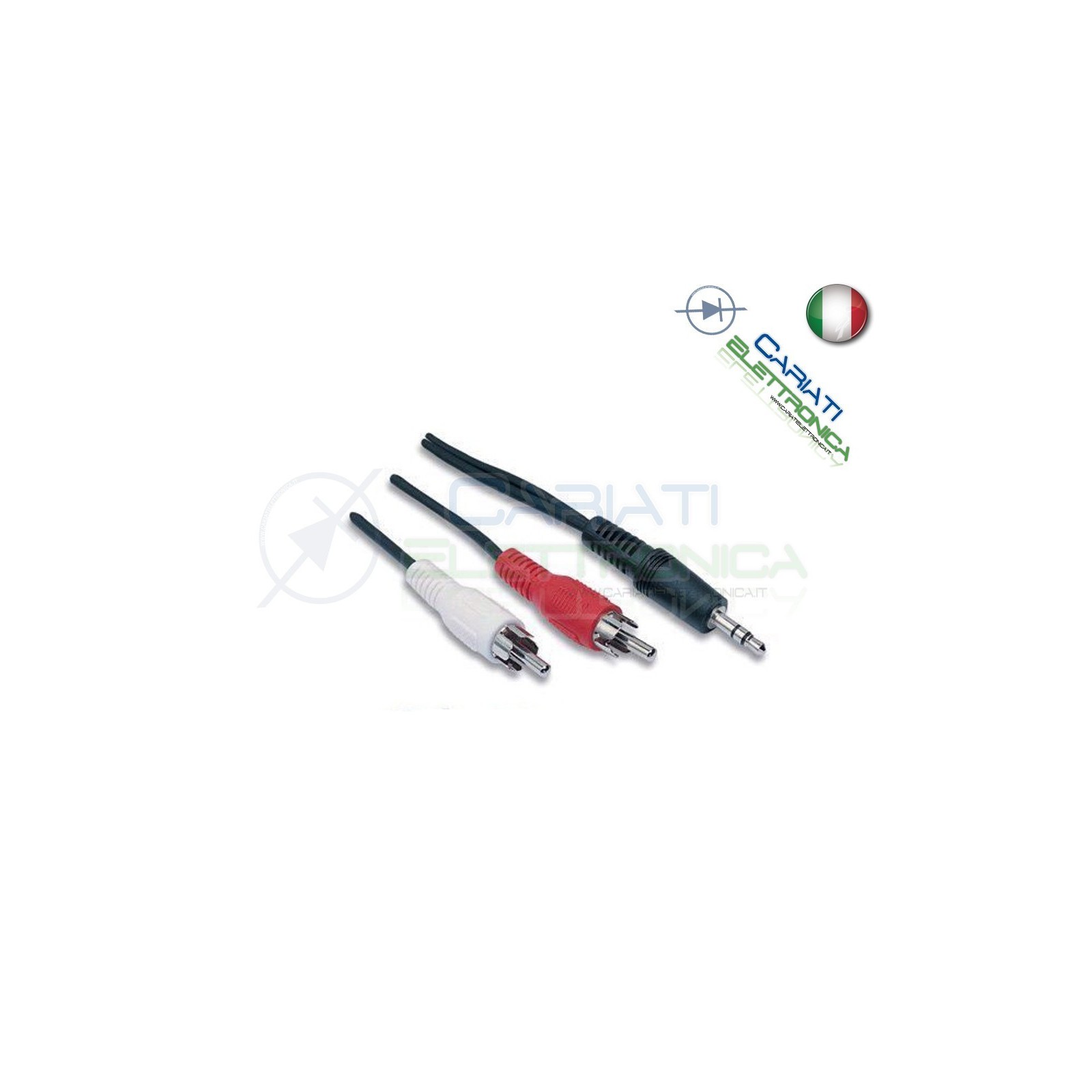 Cavo Audio Stereo Jack 3,5 mm a 2 x RCA maschio 1,5 mt metriGenerico
