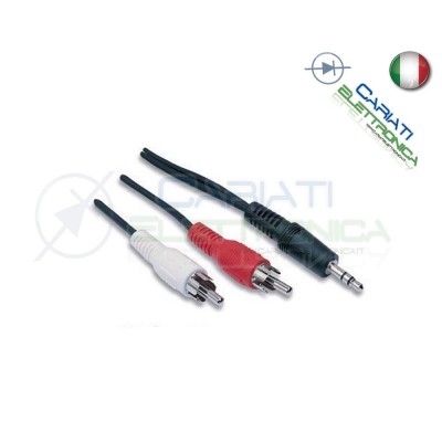 Cavo Audio Stereo Jack 3,5 mm a 2 x RCA maschio 1,5 mt metriGenerico