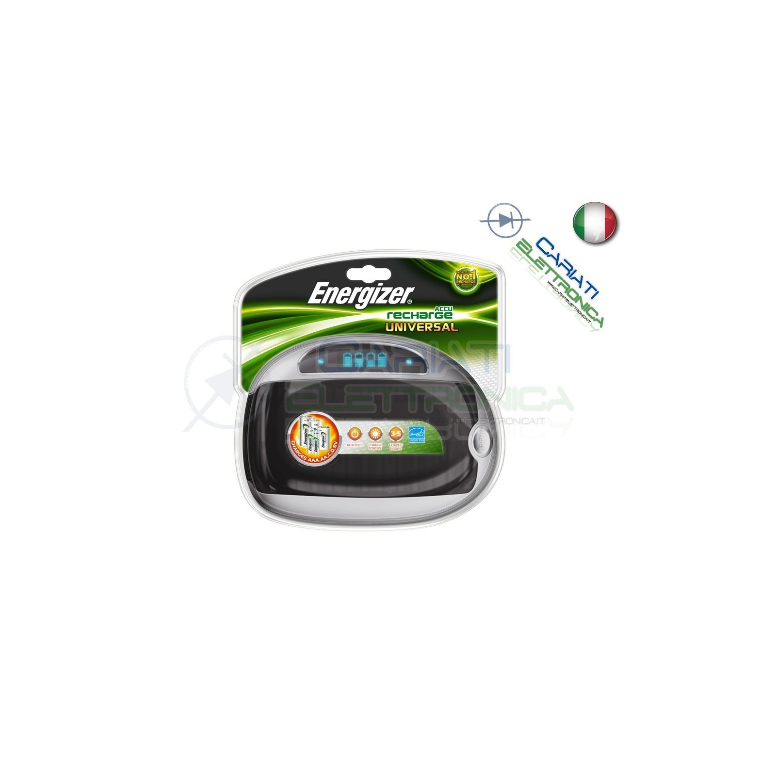 CARICABATTERIE ENERGIZER UNIVERSALE PILE AA / AAA / C / D / 9v CARICA VELOCEEnergizer