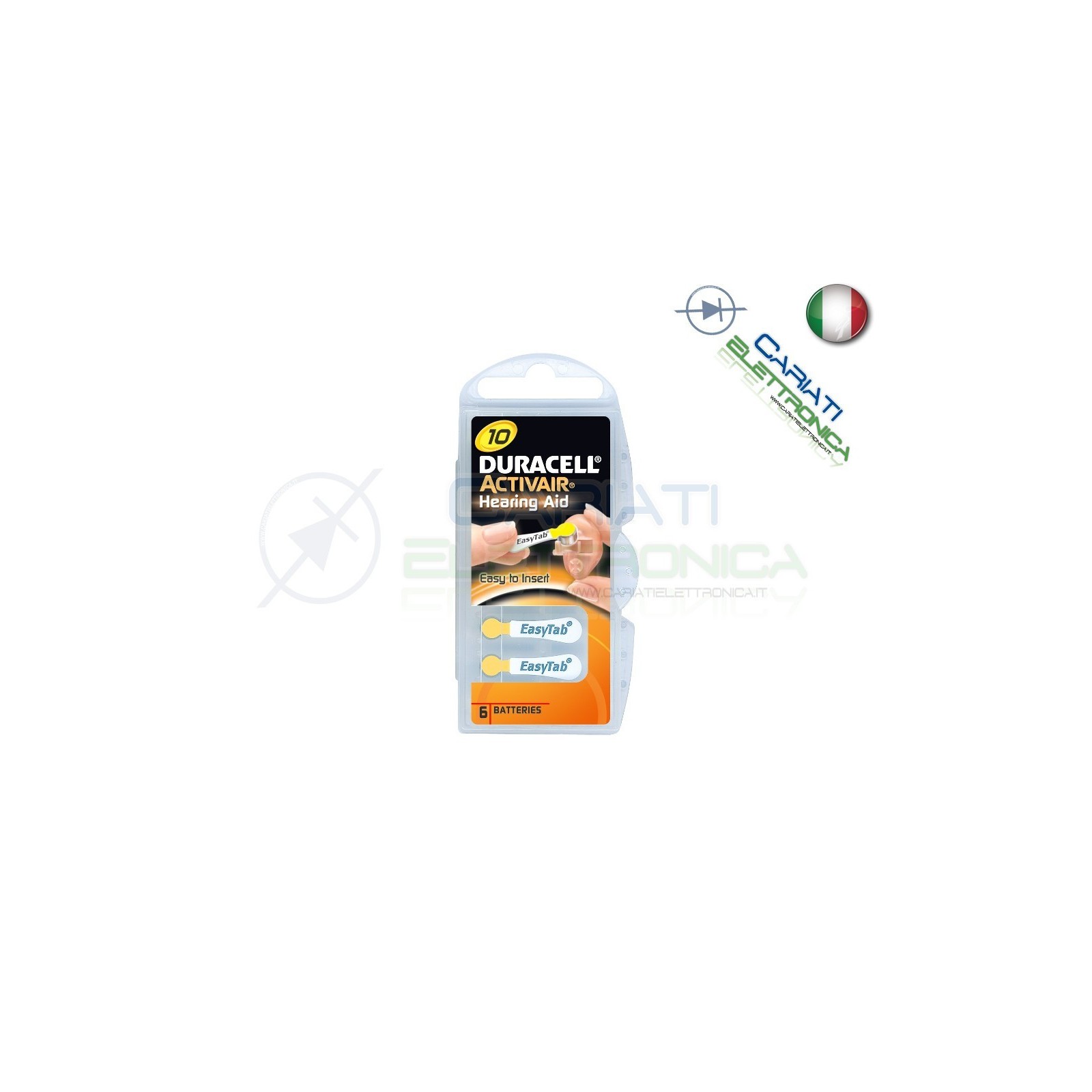 6 Pile Batterie per Apparecchi Acustici Protesi Acustiche DURACELL 10 Duracell