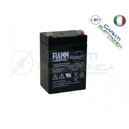BATTERIA ERMETICA AL PIOMBO RICARICABILE FIAMM 12V 2,7Ah FG20271Fiamm