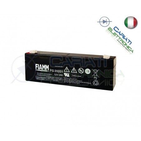 BATTERIA ERMETICA AL PIOMBO RICARICABILE FIAMM FG20201 12V 2,0AhFiamm