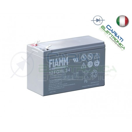 BATTERIA ERMETICA AL PIOMBO RICARICABILE FIAMM 12FGHL34 12V 9Ah UPS ALLARMEFiamm